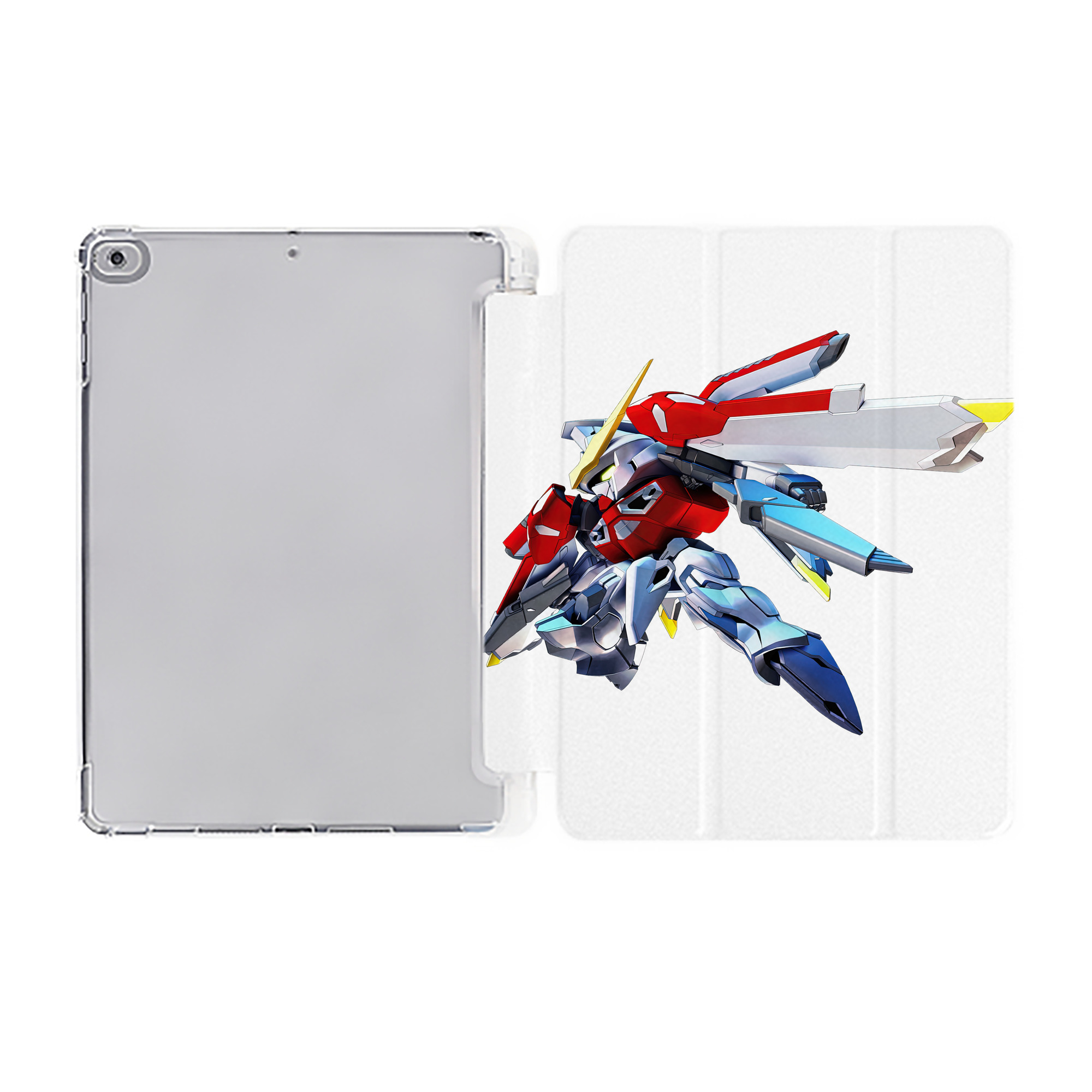 （画像用） 機動戦士ガンダム Mobile Suit Gundam IPad ケース ペン収納付き 三つ折りスタンド PUレザー×シリコン 対応機種9.5/10.5/10.9インチ